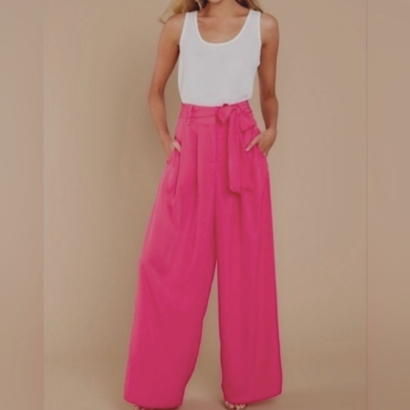 Flying Tomatoe Pants - Flying Tomato Magenta Boho Wide Leg Pants large